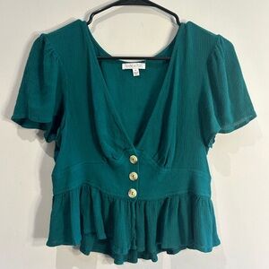 Patrons of Peace Green Crop Top - Size S